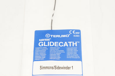 Terumo YA15110A Glidecath Simmons/Sidewinder1 Angiographic Cath. 5Frx.038inch(x)